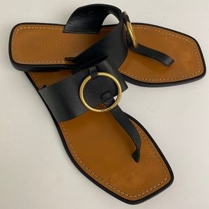 EUC FRAME BLACK LEATHER THONG SANDAL